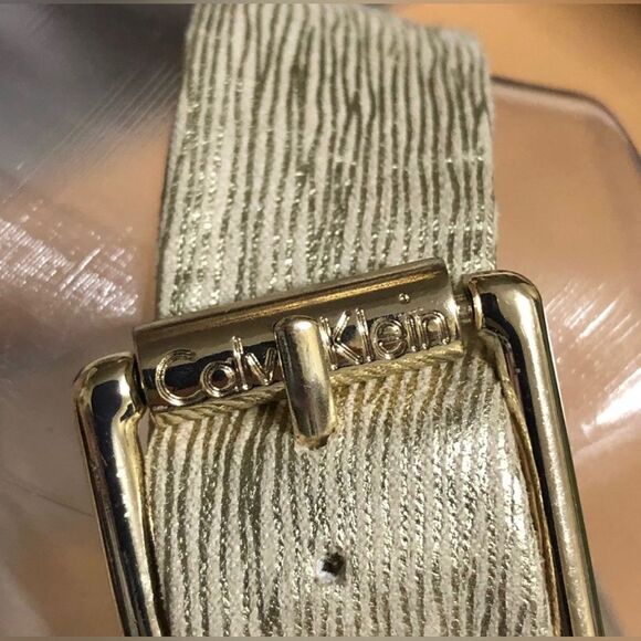 Calvin Klein Noella Gold Metallic Wedge Sandal - Picture 3 of 11